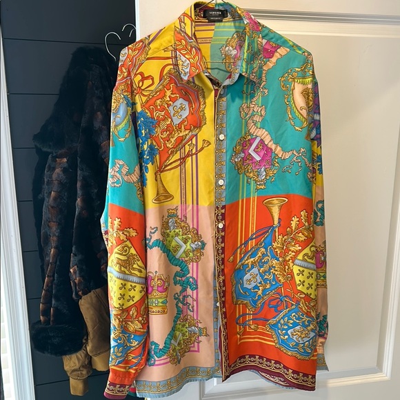 Versace Vibrant Multicolor Men's Shirt